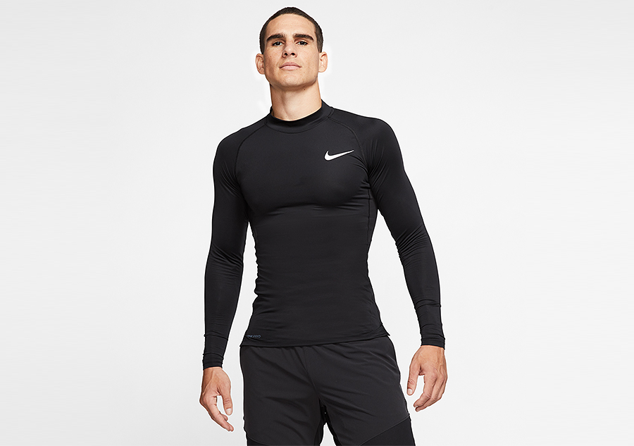 grey nike long sleeve top