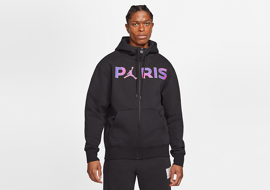 NIKE AIR JORDAN PSG PARIS SAINT GERMAIN FLEECE HOODIE BLACK